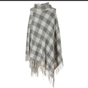 The Limited Gray checked poncho